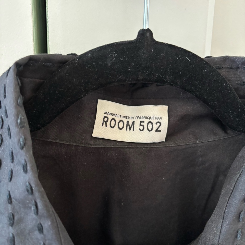 Room 502 Black Cotton Button Down Shirt - Picture 3 of 6